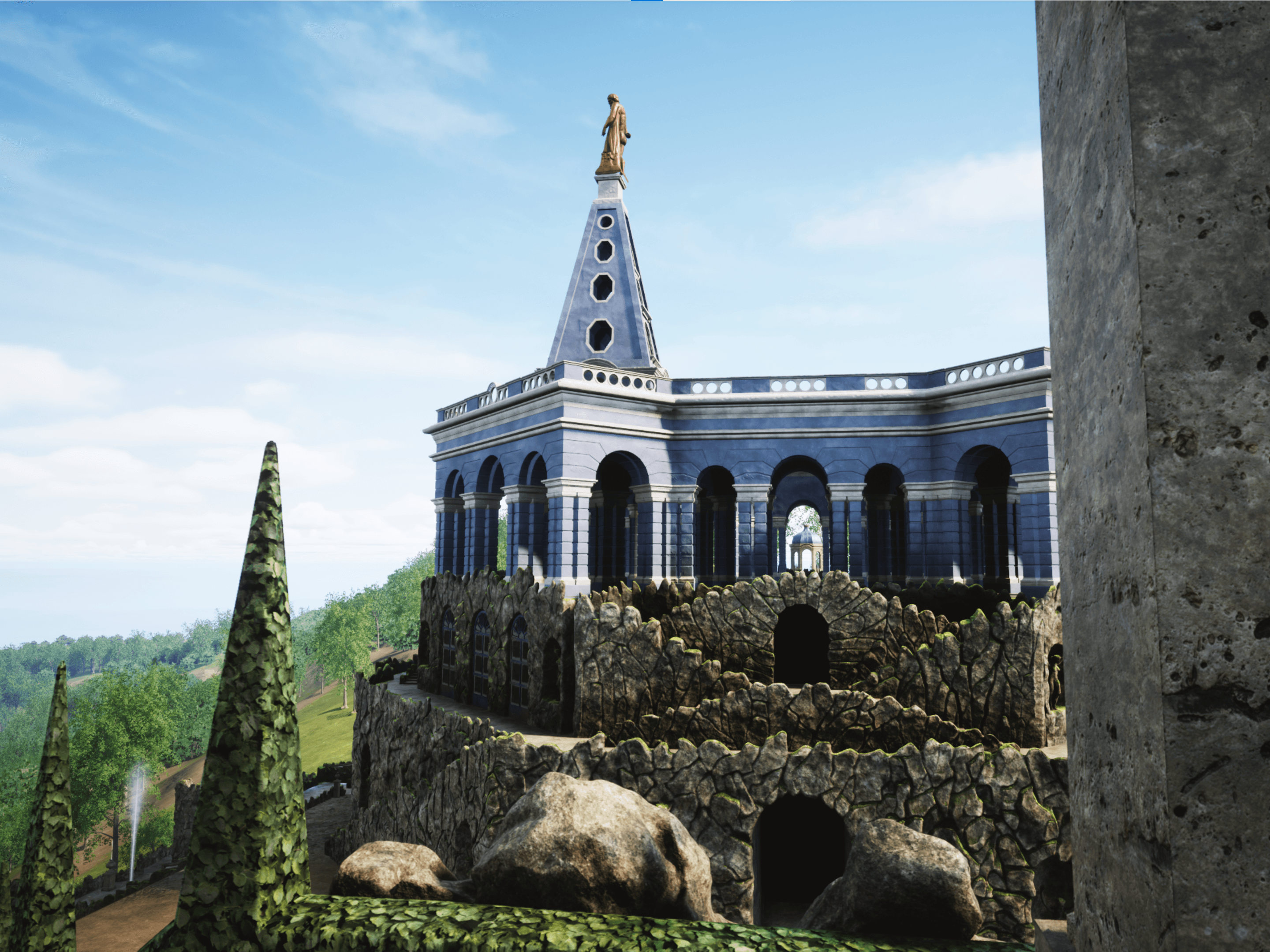 Herkulesbauwerk im digitalen Bergpark